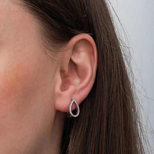 G�m�� Beyaz Ta�l� Damla  Kad�n K�pe