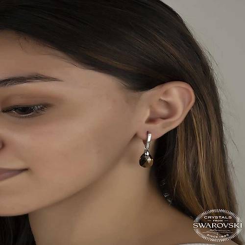 Swarovski Crystal Ta�l� G�m�� Damla Sallant�l� Kad�n K�pe