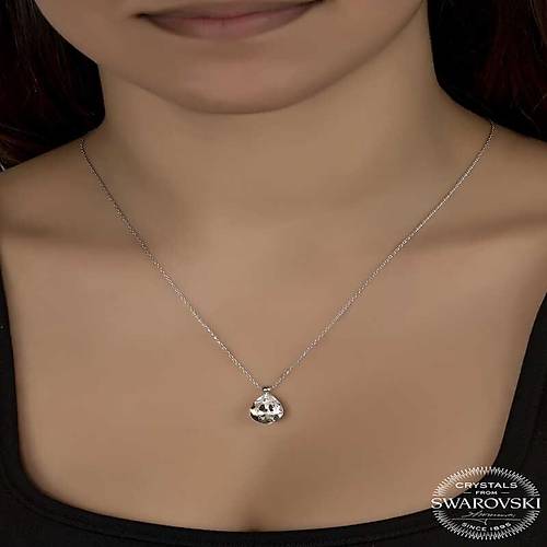 Swarovski Crystal Ta�l� Damla G�m�� Kad�n Kolye