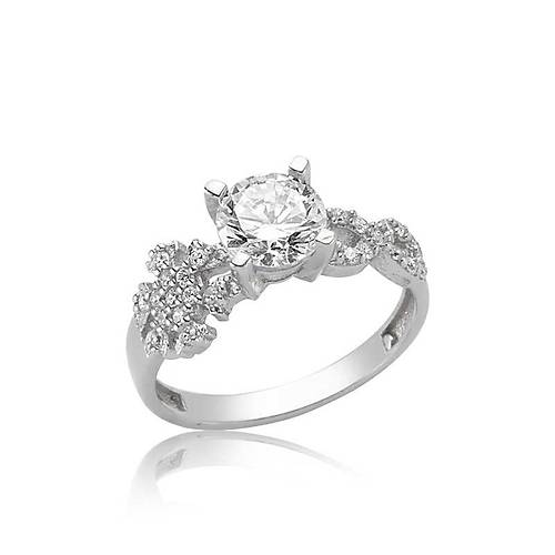 G�m�� Kar Tanesi Sonsuzluk Tek Ta� Bayan Y�z�k