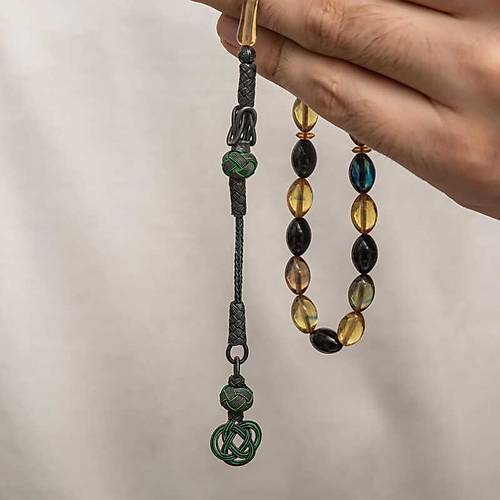 G�m�� Kazaz P�sk�ll� S�kma Kehribar Tesbih