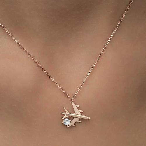 G�m�� Rose Tek Ta�l� U�ak Kad�n Kolye