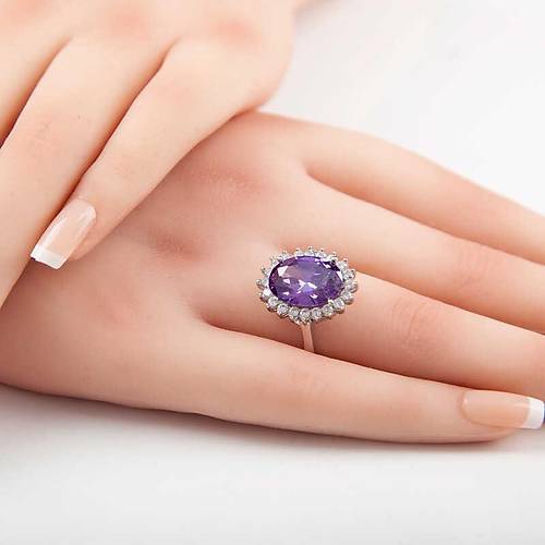 G�m�� Mor Ta�l� Oval Kad�n Y�z�k