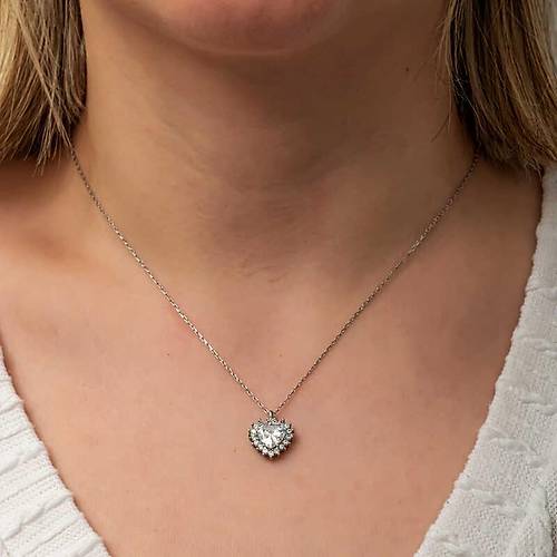 G�m�� Zirkon Ta�l� Kalp Kad�n Kolye