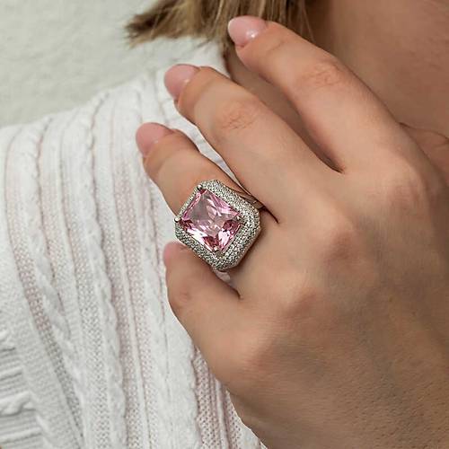 G�m�� Pembe Zirkon Ta�l� Kad�n Y�z�k