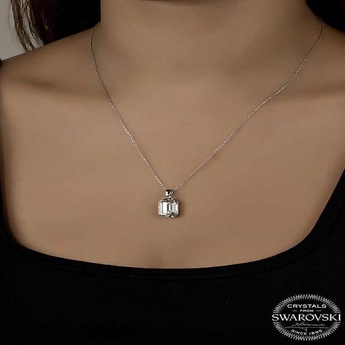 Swarovski Crystal Ta�l� Baget G�m�� Kad�n Kolye