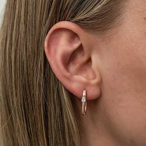 G�m�� Oval Damla Ta�l� Kad�n K�pe