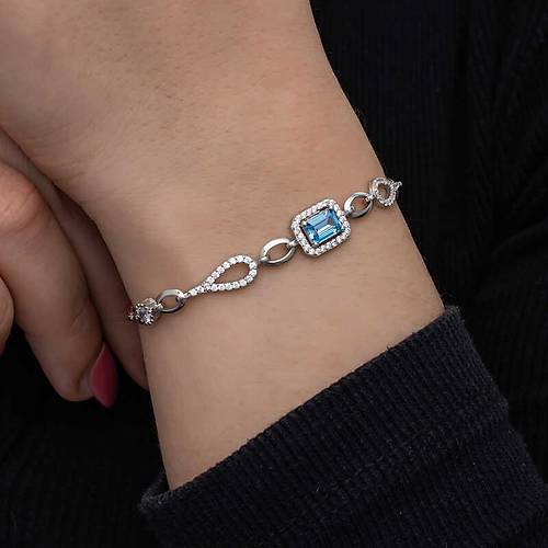 G�m�� Baget Turkuaz Ta�l� Kad�n Bileklik