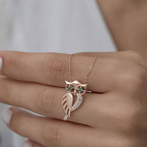 Gm Rose Yeil Gzl Bayku Kadn Kolye