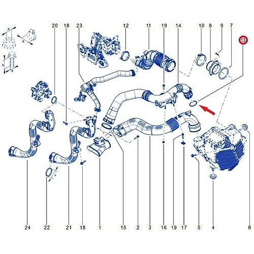 TURBO BORUSU CONTASI OEM NO.: 144652651R1661800QAK