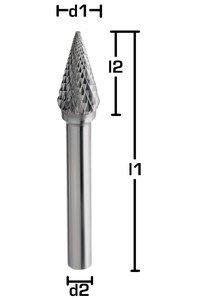 08x20x65 Şaft 6 mm - SERT METAL (ELMAS) KALIPÇI FREZE