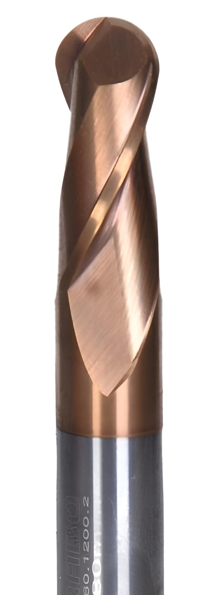 5,0 R2.5 x 13 x 50, d2=5 mm ✔ Küre Parmak Karbür Freze, TiSiN Kaplamalı Frezeleme ucu