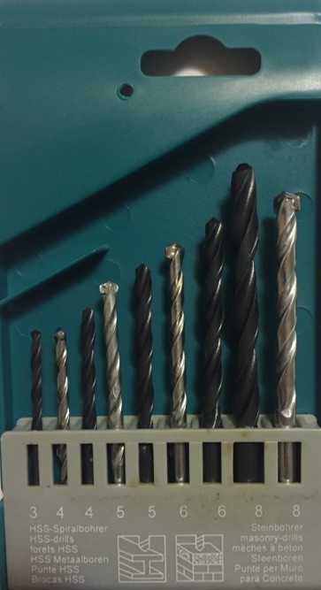 9 Adet Mtkap ucu seti: 3/4/5/6/8 mm Metal Matkap ucu ve 4/5/6/8 mm Beton Matkap ucu -