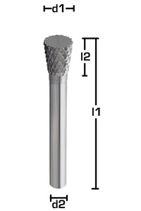 16x13x58 Şaft 6 mm - SERT METAL (ELMAS) KALIPÇI FREZE