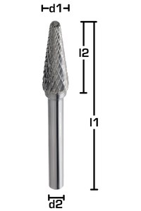 10x25x65 Şaft 6 mm - SERT METAL (ELMAS) KALIPÇI FREZE