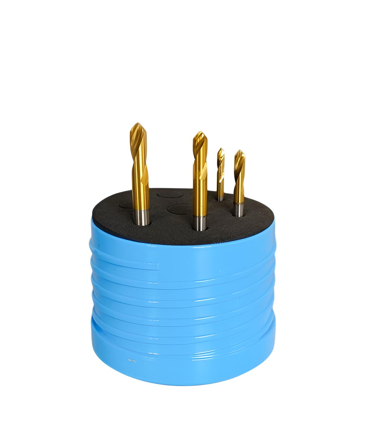3 / 4 / 5 / 6 mm - HSS-E (%5 Cobalt) NC Punta Matkap ucu seti, TIN kaplamalı 90° Puntalama Matkap uç set