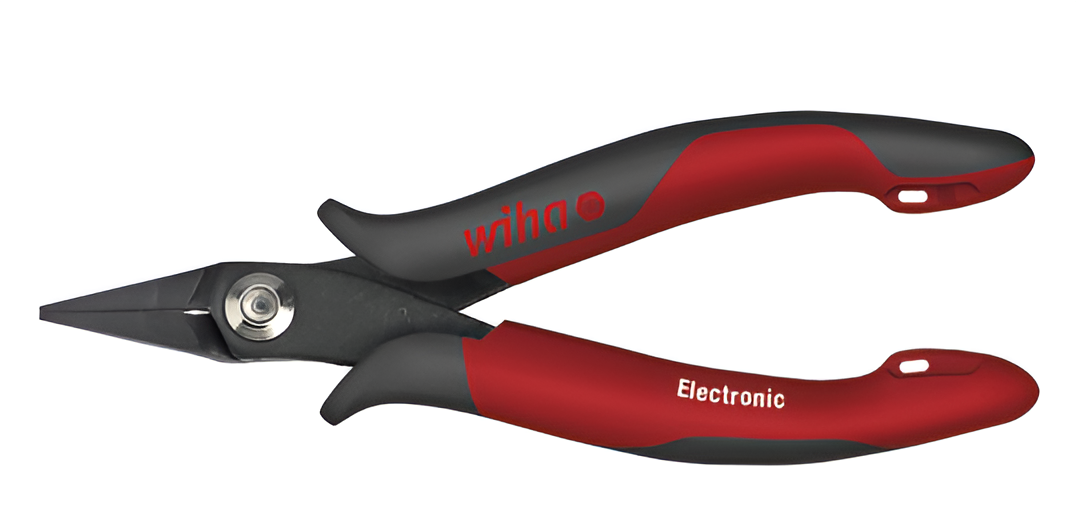 Wiha Elektronik iğne burunlu pense dar, kısa kafalı düz form 135 mm, 5 1/3", C70 özel takım çeliğinden