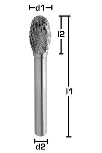 06x10x33 Şaft 3 mm - SERT METAL (ELMAS) KALIPÇI FREZE