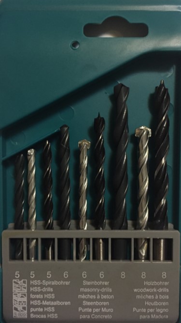 9 adet matkap ucu seti: 5/6/8 mm Demir - Beton - Ahşap Matkap ucu SET