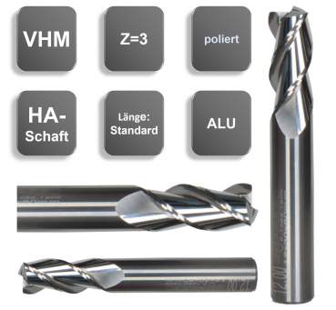 12,0 x 25 x 80, d2=12 mm ✔ Karbür Freze, Z=3, Polisajlı, ALU