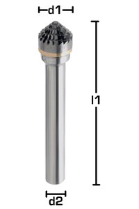 02x13x38 Şaft 6 mm - SERT METAL (ELMAS) KALIPÇI FREZE