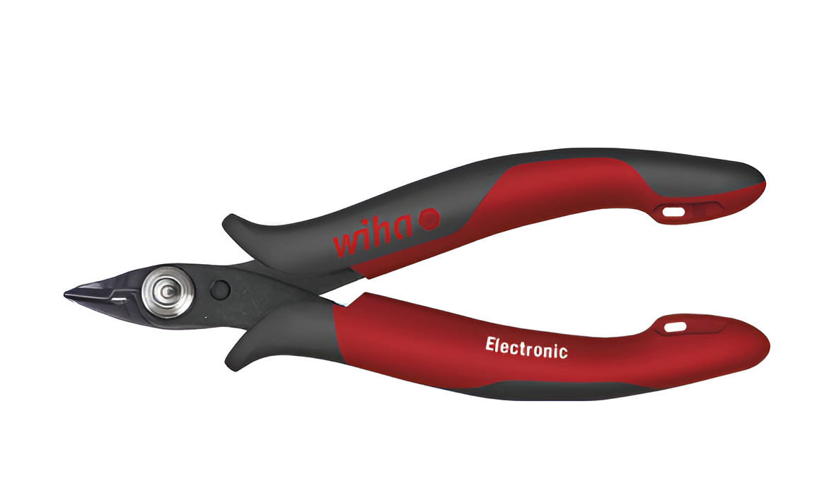 Wiha Pensesi, Elektronik çapraz pense dar, sivri başlı ve 21° eğimli, özel takım çeliğinden, tel tutma yaylı