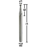 0,5 x 1.5 x 38, d2=3 mm ✔ Karbür Mikro Freze, Z=2, 30°, HA