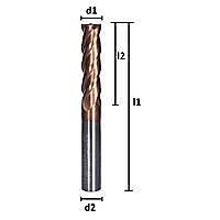 6,0 x 20 x 120, d2=6 mm ✔ Karbür Uzun Parmak Freze ucu, Z=4, TiSiN-Kaplamalý