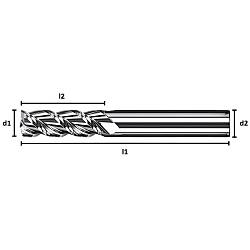 8 mm Karbür Alu Freze ucu, Z=3, polısajlı