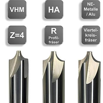 R4,0 - 2 x 54 - d2=10 mm ? Radys / Konkav Freze ucu, Ters Radys, Z=4
