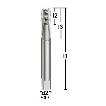 NPT 3/8 - HSS-E Makina Klavuzu, Dz Kanal, Form C