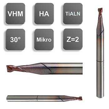 0,8 x 2 x 38, d2=3 - Karbr Mikro Freze, Z=2, 30, HA, BlueCut