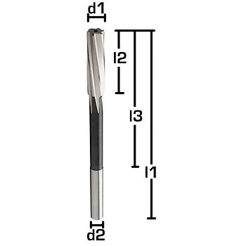 1,50 x 8 x 18 x 40, d2=1,5 mm - HSSE Makine Rayba ucu, DIN212, H7 Toleransl, Form B, Raybalama ucu