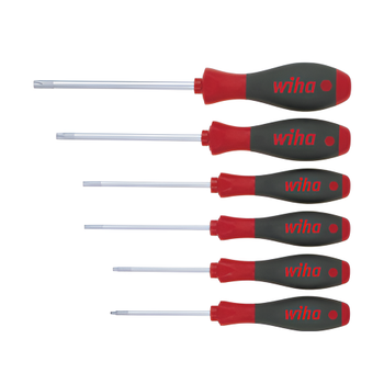 Wiha Tornavida seti SoftFinish TORX 6 paral, yksek kaliteli krom-vanadyum-molibden elii, sertletirilmi, ChromTop kaplamal