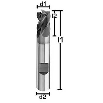 Ø 11,00x16x73 mm - HPC Karbür Freze, 35/38°, Kýsa, Z=4, 700 N/mm²
