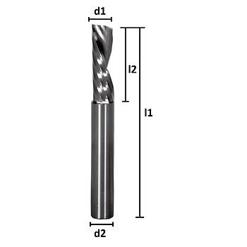 4,0 x 15 x 50, d2=4 mm ? Karbr CNC Sol Helis Bak / Ters Router ucu, Z=1