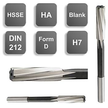 1,50 x 8 x 18 x 40, d2=1,5 mm - HSSE Makine Rayba ucu, DIN212, H7 Toleransl, Form B, Raybalama ucu