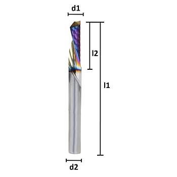 5,0 x 16 x 50, d2=5 mm ? Karbr CNC Bak, Ters Z=1, RainBow Kaplamal