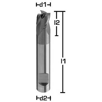 Ø 12.00x22x70 mm, Şaft 12,0 - Karbür Freze, Z=3, Kaplamalı, 30°, Kısa