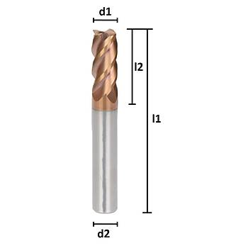 4,0 x 11 x 50, d2=4 mm ✔ Karbr Dz Freze, Z=4, TiSiN