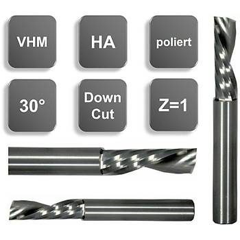 4,0 x 15 x 50, d2=4 mm ? Karbr CNC Sol Helis Bak / Ters Router ucu, Z=1