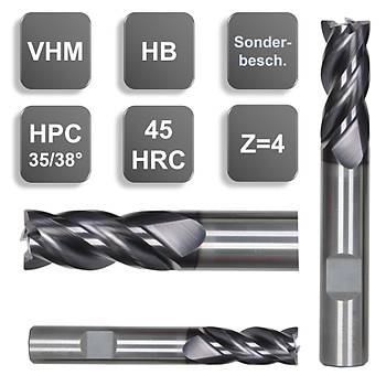4,0 x 11 x 57, d2=6 mm ✔ Performans Karbr Freze ucu, 35/38, Z=4
