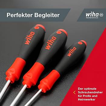 Wiha Tornavida seti SoftFinish 6 paral, Optimum tork, MagicSpring: TORX vidalarn yerinde tutar