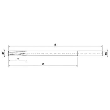 4,99 x 23 x 58 x 86, d2=5 mm - HSSE NC Hassas Makine Rayba ucu, DIN212, Form D, Tolerans 0/+0,003