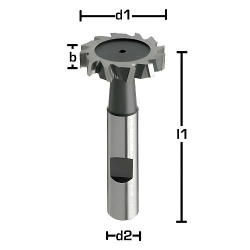 10,5 x 2,0 x 50, d2=6 mm ✓ HSSE kanal frezesi, T frezesi, �apraz di�li T-kanal frezesi, DIN850, Z=6, Tip N, HB Weldon �aft