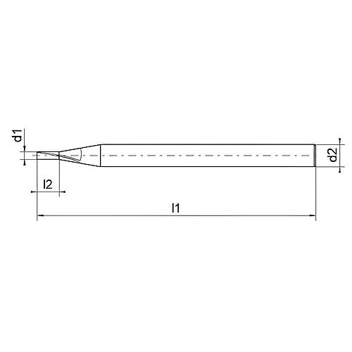 0,2 x 0.5 x 38, d3=3 mm - Karbr Mikro Freze ucu, Z=2, 30, HA, BlueCut Kaplama