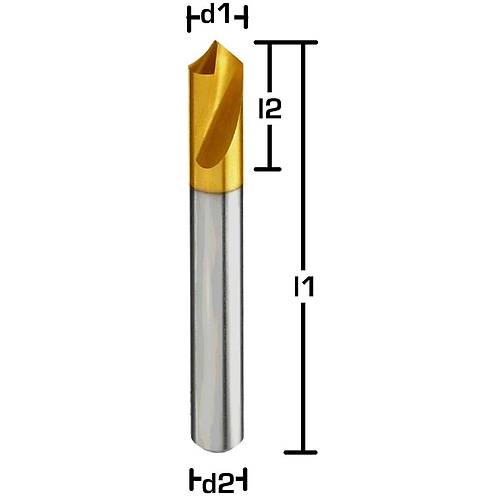5 x 15 x 60 mm - HSS-E (%5 Cobalt) NC Punta Matkap ucu, TIN, 90�