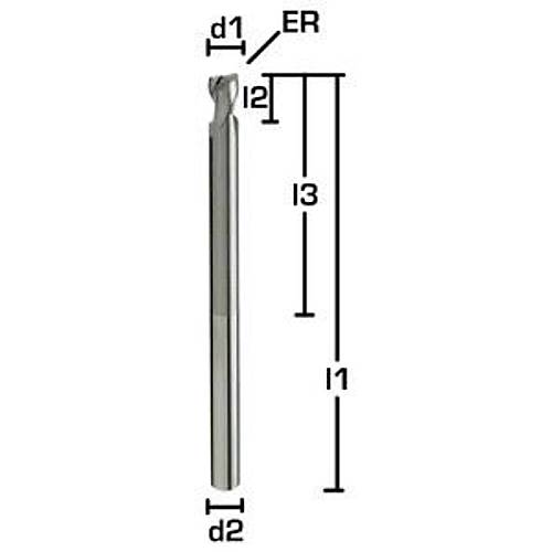  0.60ER0.06x2x55 mm, aft 4 mm, Z=2 polisajl - Karbr Alu Freze ucu, Z=2, Polisajl, Ke Radys, Dalma Boylu
