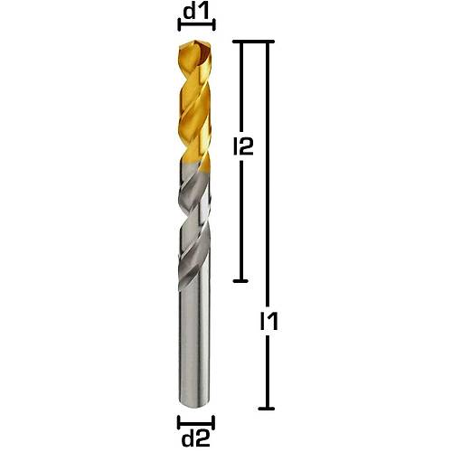 19 adet - HSS-E Matkap Ucu, TIN, 135�, DIN 338, HA �aft � 1,0 - 10,0 - 0,5 mm y�kseli�