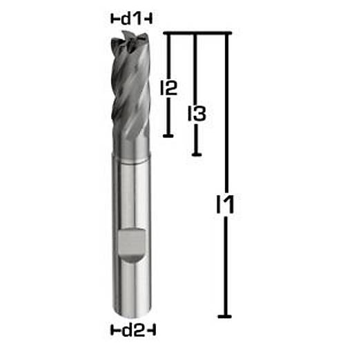 � 08.00ER0,25x19x63 mm, �aft 8,0 - Karb�r PC Freze ucu, 25�/28�, 65 HRC